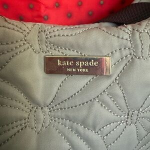 Gently used! Kate Spade Quilted Gray Diaper Baby Bag With Matching Changing Pad!